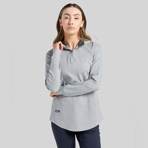 NWT Bylt Women's Fairway Quarter Zip Heather Grey M Athletic Tennis Casual Golf